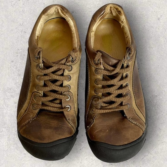 KEEN Cush Briggs II Brown Leather Non-Marking Anti-Slip Shoes Size 8 Walking - Picture 4 of 13